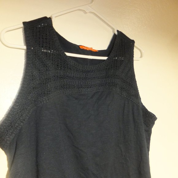 Joe Fresh + Women's L Navy Tank Blouse with Crochet Detail GUC - Picture 6 of 11